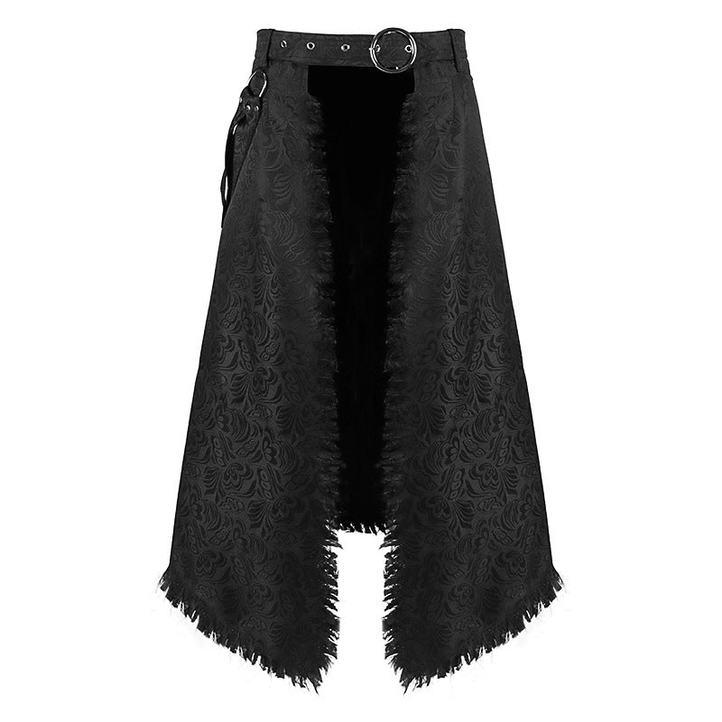 Dark Rock Punk Ash Gothic Asymmetric Half Skirt