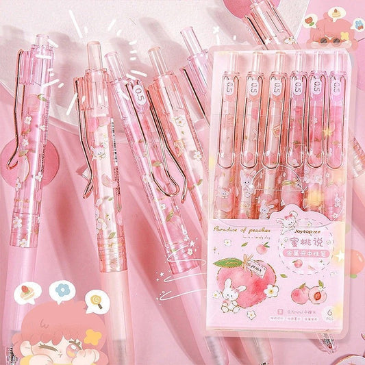 1PC Cute Gel Pens 0.5mm Kawaii Peach Strawberry