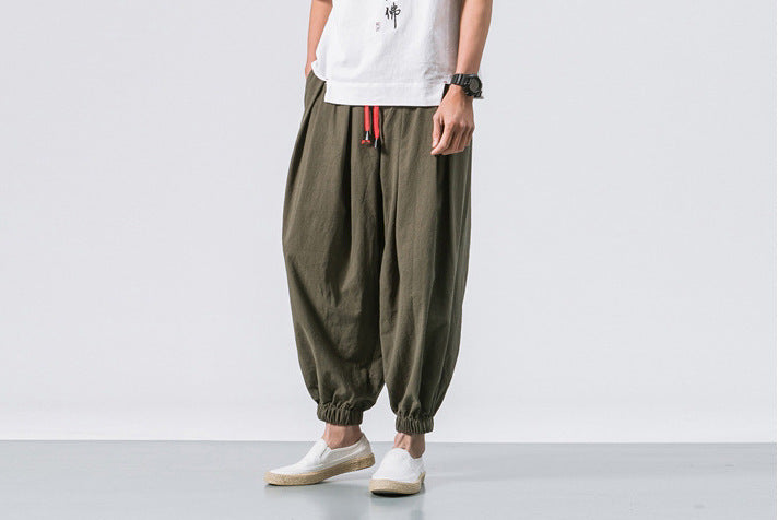 Chinese Style Japanese Linen Men's Casual Pants