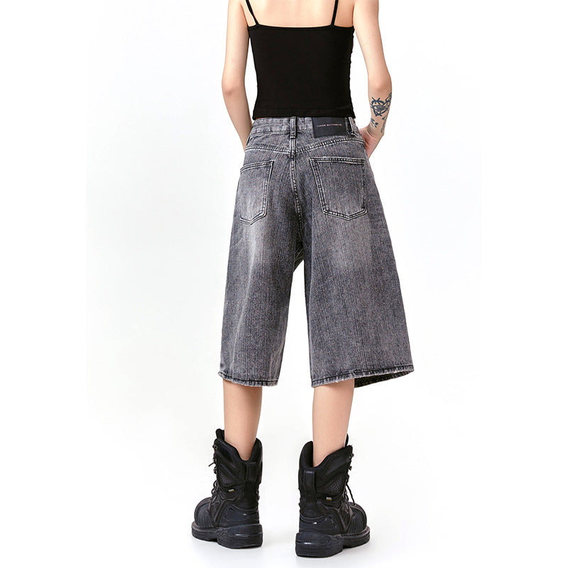 American Retro Wormhole Destruction Punk Rock Cropped Pants