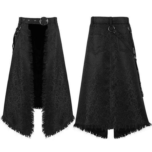 Dark Rock Punk Ash Gothic Asymmetric Half Skirt