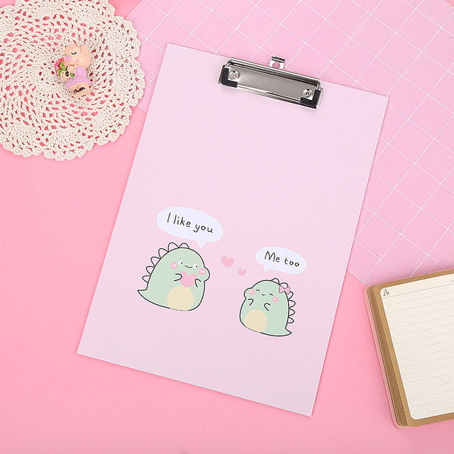 Cute Kawaii A4 Clipboard File Folder Board Writing Pad Clip