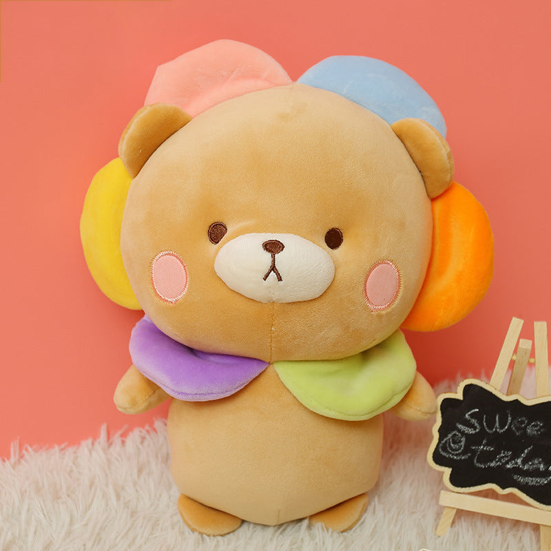 Kawaii Bear Plush Doll Cute Flower Animal Pillow Plush Toy