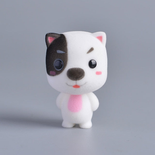 Koteta Kawaii PVC Flocking Doll Furry Dog Mini Animals