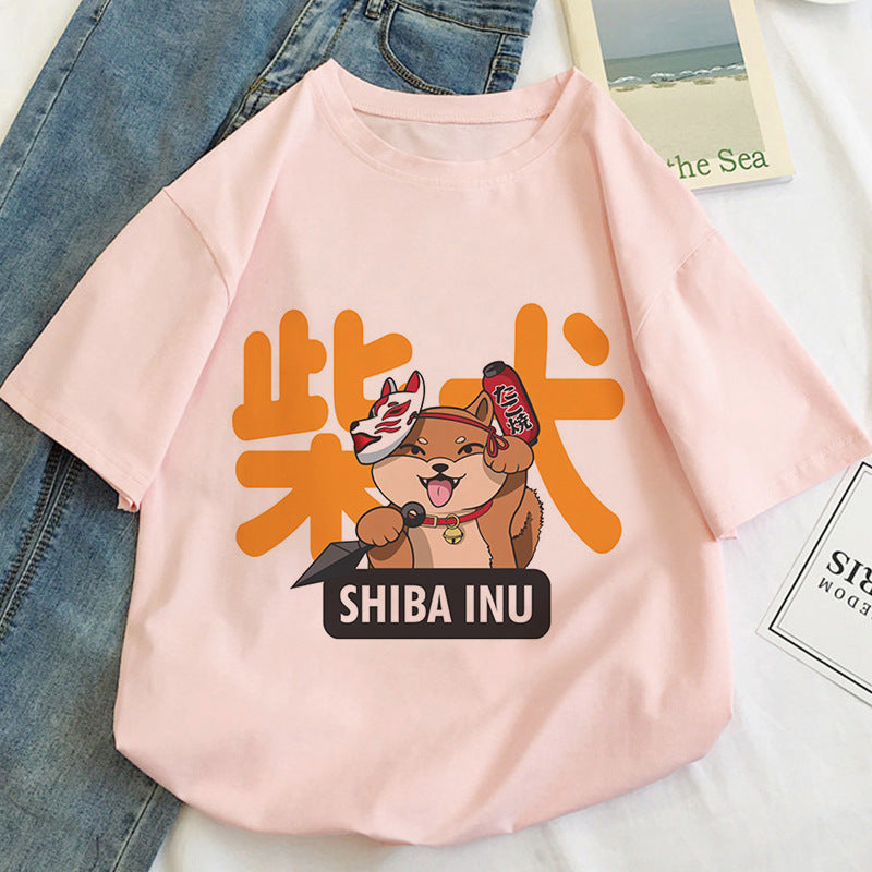 Cat Kawaii Cartoon Pattern T-shirt Women