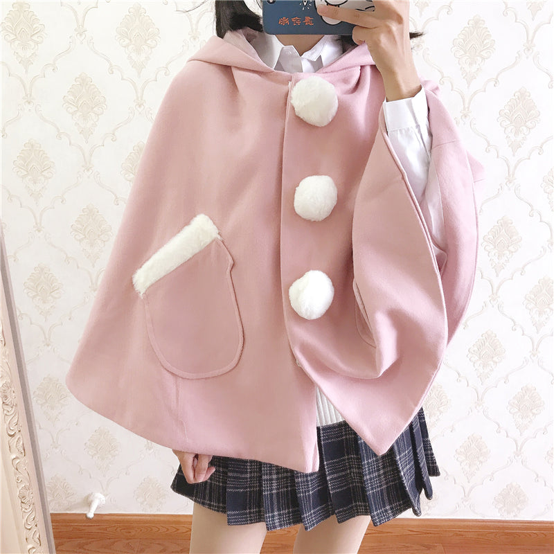 Kawaii Rabbit Ears Hooded Coat