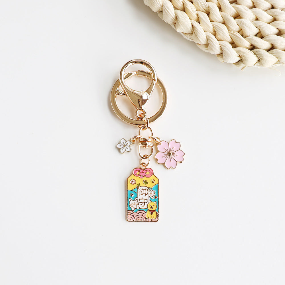 Original Lucky Cat Keychain Amulet Kawaii Japanese Car Key