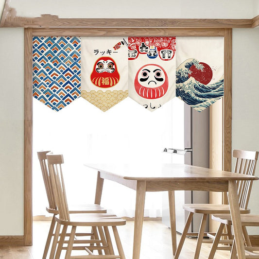 Japanese Style Fabric Hanging Curtain Living Room Porch Kitchen Door