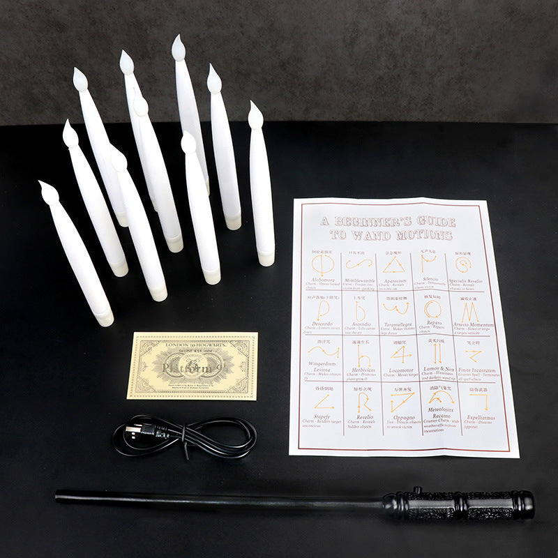 Flameless Candles With Magic Wand Remote Flickering Warm Light Floating Candles For Home Decor